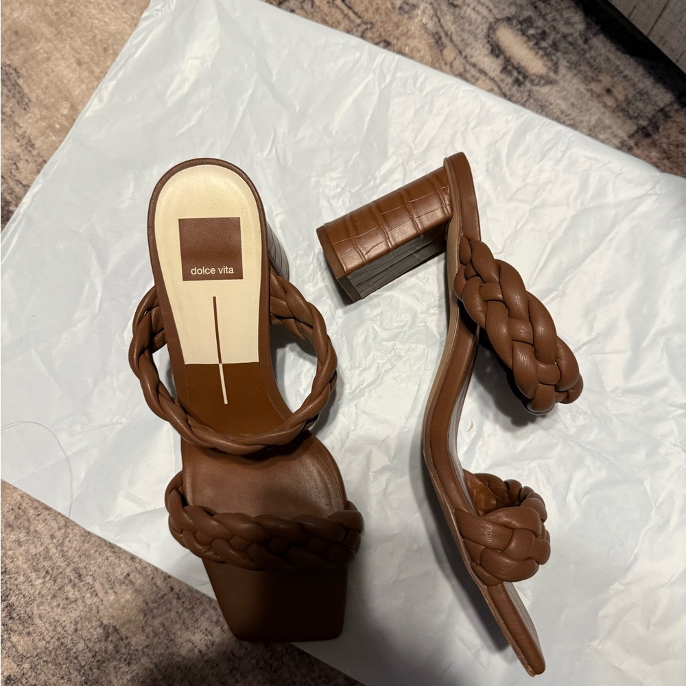 Dolce Vita Women's Chocolate Braided Heels